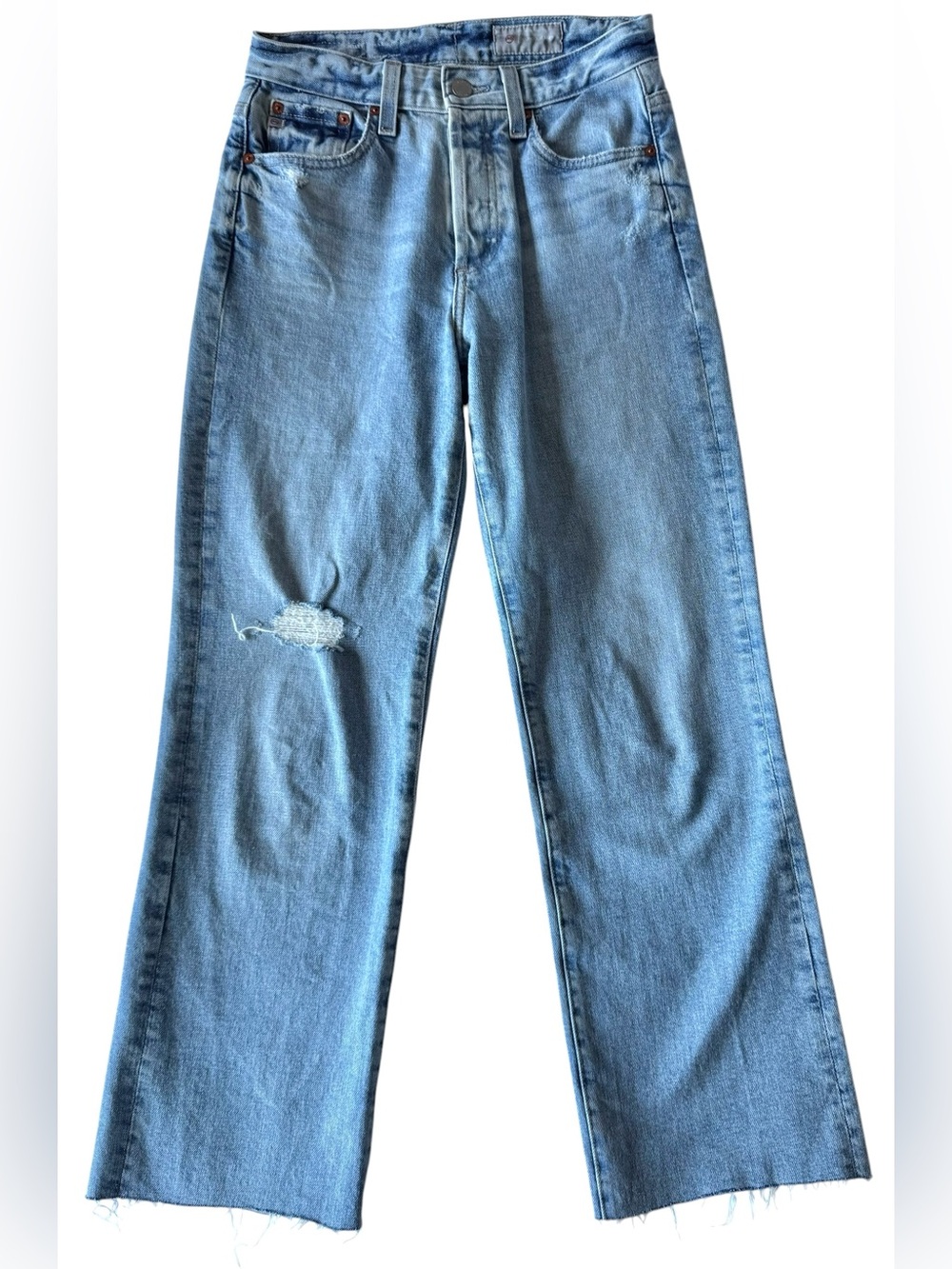 AG Adriano Goldschmidt Kinsley High Rise Pop Crop jeans light wash size 25